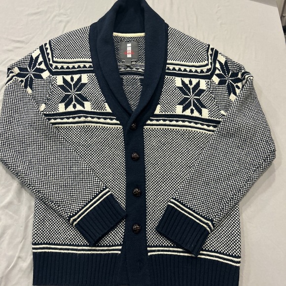 i jeans by Buffalo Other - Jeans By Buffalo Cardigan Shawl Button‎ Knit Sweater Men L Grandpa Acrylic Wool